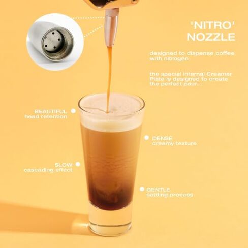 NITRO KAFO 0.5L Nitro Coffee Maker, Aluminum Nitro Cold Brew Coffee Maker with Special Nitro Diffuser Nozzle & Cold Brew Maker with Cold Brew Mason Jar, Includes (10) 2g N2 Cartridges in Saudi Arabia