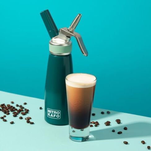 NITRO KAFO 0.5L Nitro Coffee Maker, Aluminum Nitro Cold Brew Coffee Maker with Special Nitro Diffuser Nozzle & Cold Brew Maker with Cold Brew Mason Jar, Includes (10) 2g N2 Cartridges in Saudi Arabia