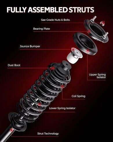 Torchbeam Front Struts, Replace for TSX 2004-2008, 172322L 172322R Struts Shocks Absorbers Complete Assembly with Coil Spring 2pcs in Kuwait