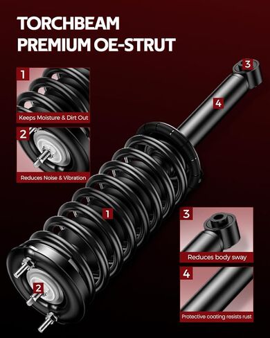 Torchbeam Front Struts, Replace for TSX 2004-2008, 172322L 172322R Struts Shocks Absorbers Complete Assembly with Coil Spring 2pcs in Kuwait