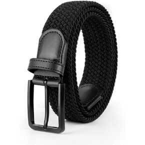 Stretch Elastic Braided Woven Golf Belt 1 3/8 Inch Wide for Men and Women