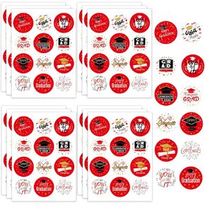 10Pack 2025 Graduation Stickers Class of 2025 Round Label Stickers Congrats Grad You Did It Adhesive Stickers Diploma Sealing Decal for Candy Bag Gifts Wrapping Grad Party Supplies (Blue)