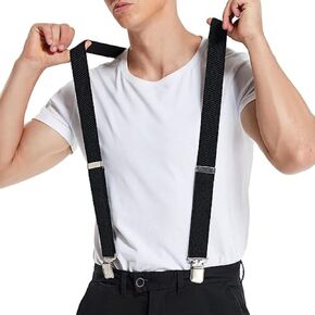 Classic-Men-Suspenders for Pants - Adjustable Elastic Y Back Mens Suspenders for Heavy Duty, Big and Tall