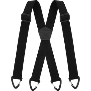 Back Hidden Suspender, 1pcs Mens Hidden Suspender Under Clothes with 4 Snap Loop, 1.5 Inches Wide Suspenders Under Clothing, Work Suspenders for Men Shirt Clothing (Black)