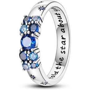 Hapour 925 Sterling Silver Ring للنساء في سن المراهقة الأبدية القابلة للتكديس حلقات النطاق اللطيفة مع حجارة CZ بحجم 6-9