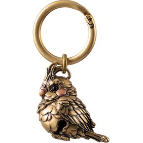 COPPERTIST.WU Cockatiel Bell Decor Bells Keychain w Key Ring Bird Accessories Gift for Men Women, Brass&Copper