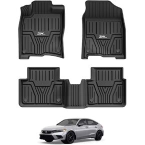 3W Floor Mats & Cargo Liner Fit for Honda CR-V 2017-2022 (غير مناسب للهجين) ، جميعها مناسبة TPE المخصصة لبطانة الأرضية الأولى ، الصف الثاني ومجموعة كاملة من الحصير ذات الجذع الأسود