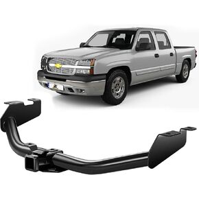 عقبة مقطورة لشيفروليه سيلفرادو و GMC Sierra ، مستقبل Class 3 Hitch ، عقبة قطر بحجم 2 بوصة ، مجموعة أسود مقطورة ، معطف مسحوق أسود مضاد للزرق