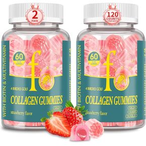 2Pack Collagen Peptides Gummies for Women Men Sugar-Free, Multi Collagen Peptides Hydrolyzed Protein Type I, II, III, V, X with Biotin Vitamin C A E D3 B6 B12 for Skin Hair Nails, Bone