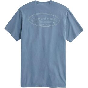 vineyard vines Men's Drift Dye Outlined Surf Logo Short-Sleeve Pocket Tee