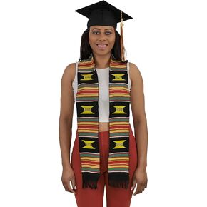 CLERKMANS جاهز لتخصيص وشاح كينتي للتخرج، قماش وشاح كينتي المنسوج يدويًا in Kuwait