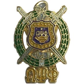 Omega Psi Phi 3D Color Shield w Letters Pins