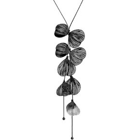Dreuyet Metal Statement Flower Necklace for Women Elegant Ginkgo Leaf Tassel Necklace Bohemian Handmade Floral Y Shape Lariat Necklace Romantic Gifts