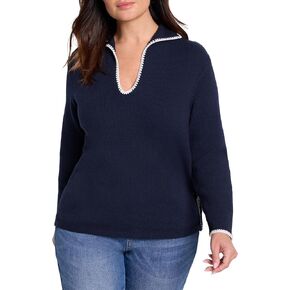 NIC+ZOE Women's Blanket Stitch Getaway Sweater