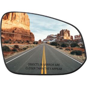 Passenger Side Mirror Replacement for Toyota Highlander 2014 2015 2016 2017 2018 2019 - Right Side Mirror Glass, Rear View Mirrors Glass with Power Heated