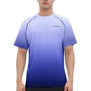 Riverruns Men's Swim Shirt Rash Guard Short Sleeve UPF 50+ UV Sun Protection Quick Dry Fishing Beach Water T-Shirt