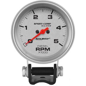 Auto Meter 3788 Sport-Comp Silver Mini Tachometer 2.625 in.