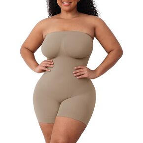 Strapless Shapewear for Women Shapewear Bodysuits Tummy Control Seamless Body Shaper Body Suits with Removable Straps