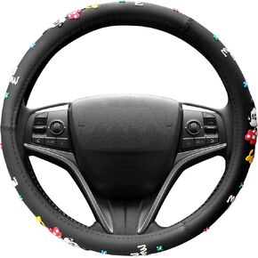 Finex Silicone 3D Molded Design - Checker Auto Car Steering Wheel Cover - Black - Universal Fit