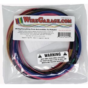 High Temp TXL Cross-Link XLPE Stranded Wire, 22 AWG, GA, Gauge, SAE J1128, Automotive, Motorcycle, Electrical, 10' Each of 12 Solid Colors (120' Total)