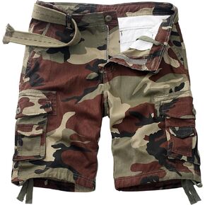 البضائع قصيرة للرجال ، شورتات كامو مريحة ، 11 "inseam المشي في الهواء الطلق شورت غير رسمي مع جيب متعدد