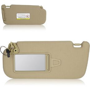 Sun Visor for Hyundai Elantra 2007-2010, Left Driver Side Beige SunVisor Replacement 85210-2H161-4W, Stretchable Design