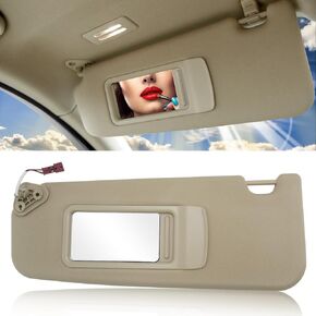 Jaronx Compatible with BMW Sun Visor for 3 Series E90 E91/ X1 E84, Left Driver Side Sunvisor Replacement with Mirror for BMW E90/E91 2005-2011/E84 2009-2015, 51167252009 (Beige, Left)