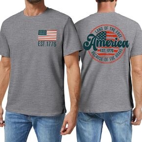 USA Shirt American Flag Shirt for Men 4th of July T Shirt Patriotic Tee Casual Short Sleeve Tops