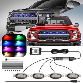4 أجهزة كمبيوتر LED LED Universal RGB مصابيح مصبغة متوافقة مع Raptor Style Ford F150 ، Dodge RAM 1500 ، TUNDRA مع التحكم في التطبيق - LED إكسسوارات الضوء في النهار مع FUSE & HARNESS
