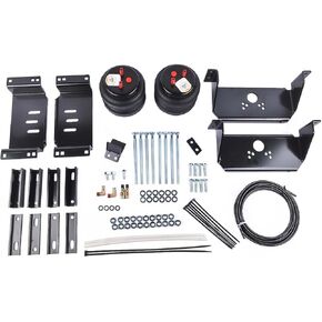 W217602071 مجموعة أكياس التعليق Helper Air Helper الخلفية متوافقة مع شاحنات التقاط Chevy GMC D'DGE F'-ORD ، وسعة تسوية التحميل تصل إلى 5000 رطل ، الجزء# W21-760-2071