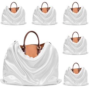 ersmak 6 pack gase facs for handbags - bage with white white silk cover bag for housing shoes - satin reled dashproof facs for travel - 19.7 × 15.7 in