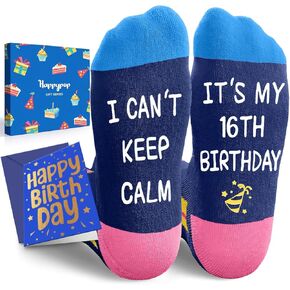 HAPPYPOP 16th Birthday Gifts Ideas - Socks for 16 Year Old Girls Boys, 16th Birthday Gifts Presents for Teens Age 16