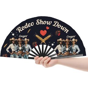 حيث هم المشجعون في Clack Fan ، Line Dance Post Fan ، Cowgirl Fan for Line Dancing ، Fans Western Hand Fans ، Boots on Ground ، مروحة كبيرة قابلة للطي للمهرجان ، 26 بوصة