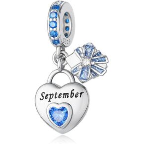 MICOO 925 Sterling Silver Birthstone Charms Charms for Bracelet and Netlace Happy Birthday Charm Jewelry Gift for Women