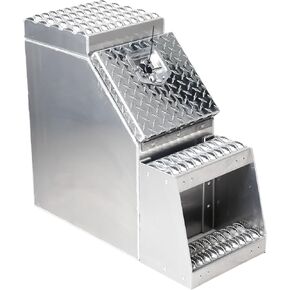 الشقوق الشاقة من الألمنيوم نصف شاحنة تخزين الجانبية سرج الخطوة مربع / 12 "L x 25" W × 28 "H