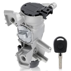 Ignition Switch with Lock Cylinder Key for VW Golf Jetta Ti-guan 2004-2011, Compatible with Audi A3 TT R8 2003-2013 Replace 1K0905851B 1K0905865