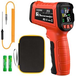 Infrared Thermometer Pyrometer Temperature Gun -58°F to 1796°F, 50:1 Distance Ratio, Laser IR Temp Gun for Cooking, Pizza Oven, Engine, Kilns, Forges, Industry, and Home Repair.