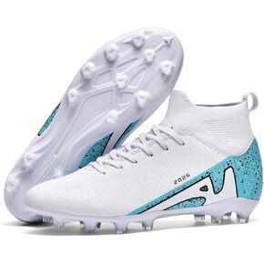UYO Boys' Soccer Shoes Kids Firm Ground Soccer Cleats Girls Turf Shoes Outdoor Trainning Shoes High Top Youth Football Shoes