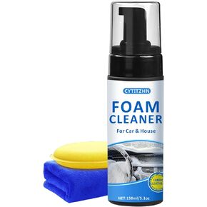Multipurpose Car Interior Foam Cleaner for Seats, Carpets & Dashboard – Deep Cleaning Formula for Fabric, Leather, Plastic Surfaces | Car Detailing Kit & Upholstery Cleaner (5.1Oz/150ML)