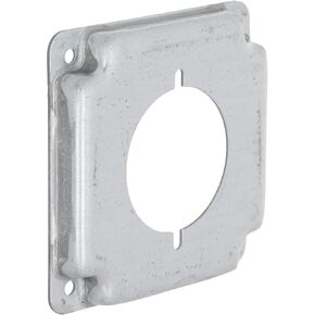 Hubbell-Raco 810C 30-50A غطاء عمل مكشوف بقطر 2.141 بوصة وغطاء عمل مربع 4 بوصة، رمادي