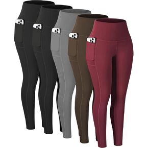 Diravo 5 Pack تمرين طماق للنساء مع جيوب - نسبة عالية من السراويل اليوغا نساء البطن السيطرة على ألعاب ألعاب القوى