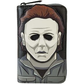 Halloween Michael Myers Mask Cosplay Zip-Around Wallet
