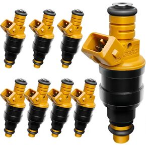 Set of 8 Upgraded 0280150943 Fuel Injectors Fit for Ford: F150 F250 F350 E150 E250 E350 Mustang, For Lincoln: Navigator/Town Car, For Mercury: Grand Marquis, V8 4.6L/5.0L/5.4L/5.8L 1990-2005