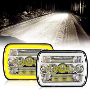 5x7 7x6 inch LED Headlights,H6054 LED Lights Replacement Kit Rectangular Sealed Beam with DRL/Turn Signal 6500K Cool White Compatible with Wrangler YJ Cherokee XJ MJ Chevy GMC Kenworth