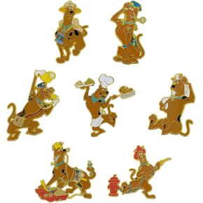 Scooby Doo Mystery Enamel Pin Blind Box Series, Scooby Doo as a Doctor, Detective, Policeman, Safari Adventurer, Chef, Construction Worker, or Firefighter