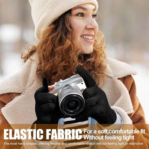 Winter Gloves for Women: Touchscreen Fashion Slim Cut Suede Warm Gloves with Thermal Crystal Velvet Lined for Travel in Kuwait