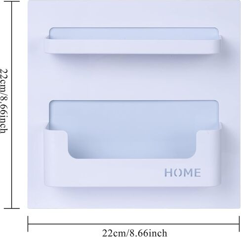 Bedside Shelf Organizer,Stick On Adhesive Wall Mounted Shelf Holder for Phone,Reading Glasses,Remote Control - Good for Home,Dorm,Bedroom,Office (Horizontal Type/White) in Kuwait