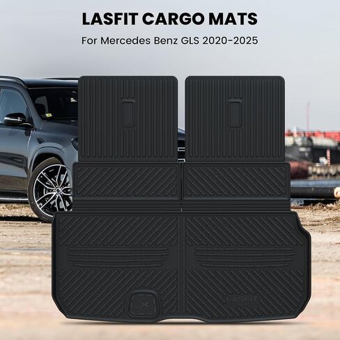 LASFIT Cargo Mat Fits for Mercedes Benz GLS 2025 2024 2023-2020, Custom Fit GLS 450 580 63 AMG,All Weather TPE Cargo Liners,Cargo with Seatback in Saudi Arabia