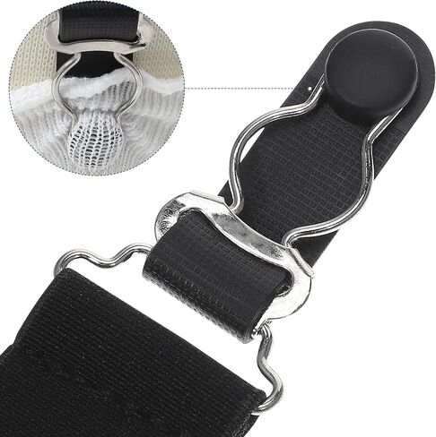Garneck 2pcs y على شكل قميص يبقى قميص قابلة للتعديل قميص نايلون حارس القفل غير القفل جوارب جوارب الرباطين الأشرطة السود in Saudi Arabia