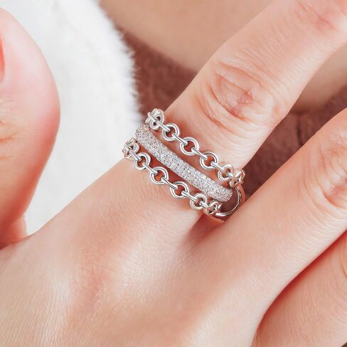 Stackable Rings for Women Gold Plated Statement Rings Womens Chunky Band Thumb Rings Pave CZ Ring Set in Saudi Arabia